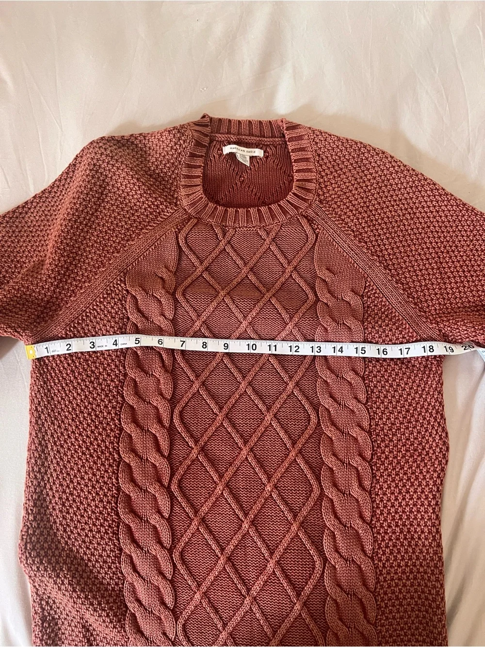 ✨American Eagle Cable Knit Sweater Dress M Rust Terracotta Cottagecore Fall